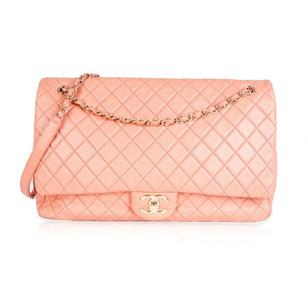 105638 fv Chanel Pink Quilted Calfskin XXL Travel Flap Bag