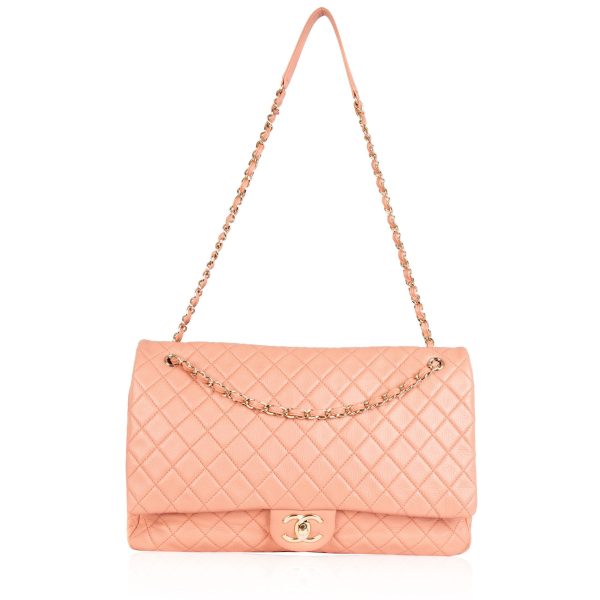 105638 pv Chanel Pink Quilted Calfskin XXL Travel Flap Bag