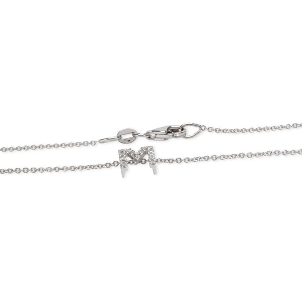 105729 clasp fbfac472 b1ee 4231 8106 558b85819a76 Letter M Diamond Initial Necklace in 18K White Gold 005 CTW