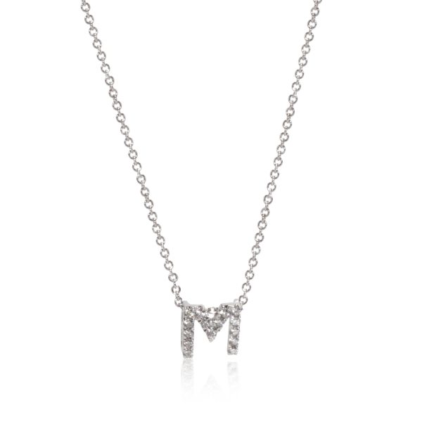 105729 fv a86791c8 6ee3 4031 bf09 184f49cd6217 Letter M Diamond Initial Necklace in 18K White Gold 005 CTW