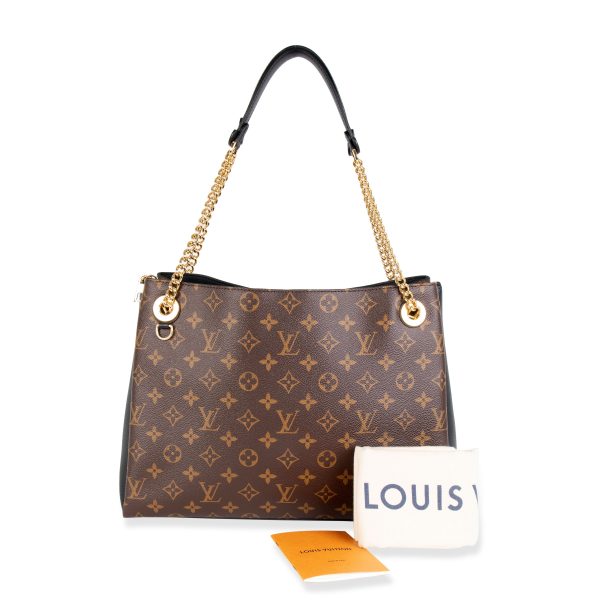 105787 box 756c6fb6 801f 4452 b1b2 01eacddc1042 Louis Vuitton Brown Monogram Canvas Black Taurillon Leather Surene MM Tote