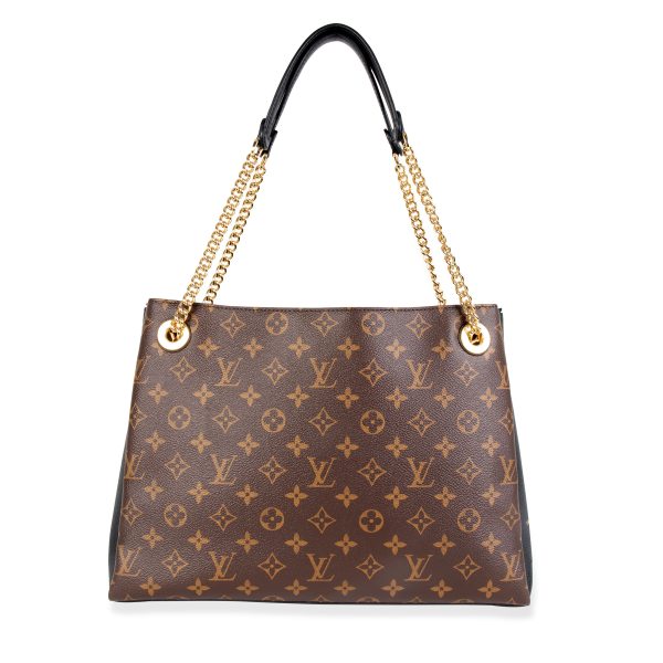 105787 bv f085b194 1ce3 4e83 84aa f6a91b3e074c Louis Vuitton Brown Monogram Canvas Black Taurillon Leather Surene MM Tote