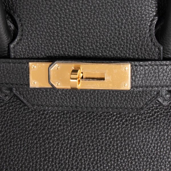 105809 clasp Herm√®s Black Togo Leather Birkin 30 with Gold Hardware