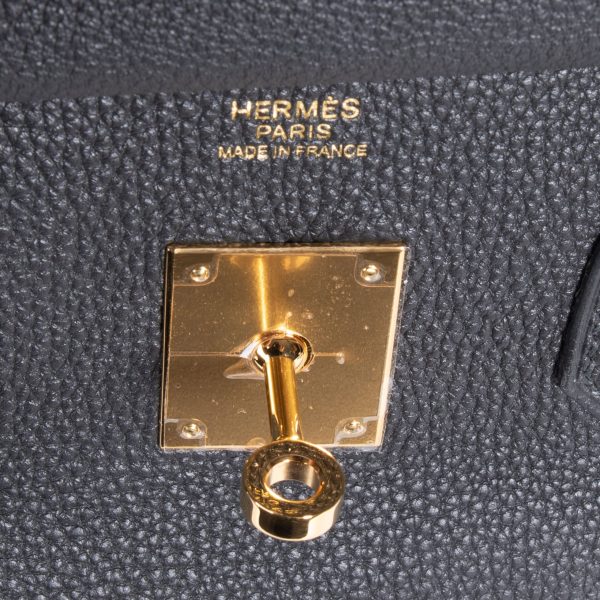 105809 stamp Herm√®s Black Togo Leather Birkin 30 with Gold Hardware