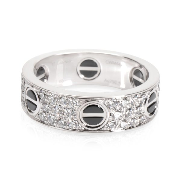 Rings Cartier LOVE Diamond Band in 18K White GoldCeramic 074 CTW