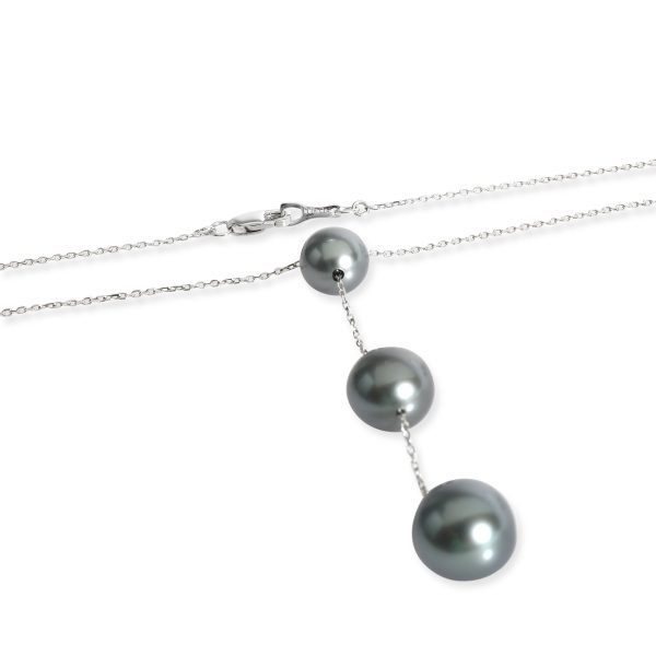 105938 clasp Blue Nile Pearl Drop Necklace in 18K White Gold