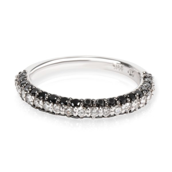 105950 fv Black White Diamond Band in 14K White Gold 060 CTW