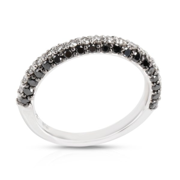 105950 pv Black White Diamond Band in 14K White Gold 060 CTW