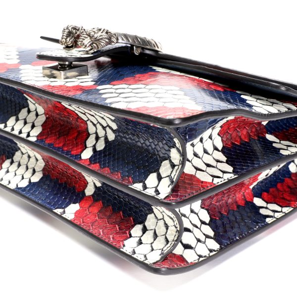 106127 ad2 70ebdd3e fae0 45f9 97ed 04e0a114920f Gucci Red White Blue Geometric Python Dionysus Shoulder Bag