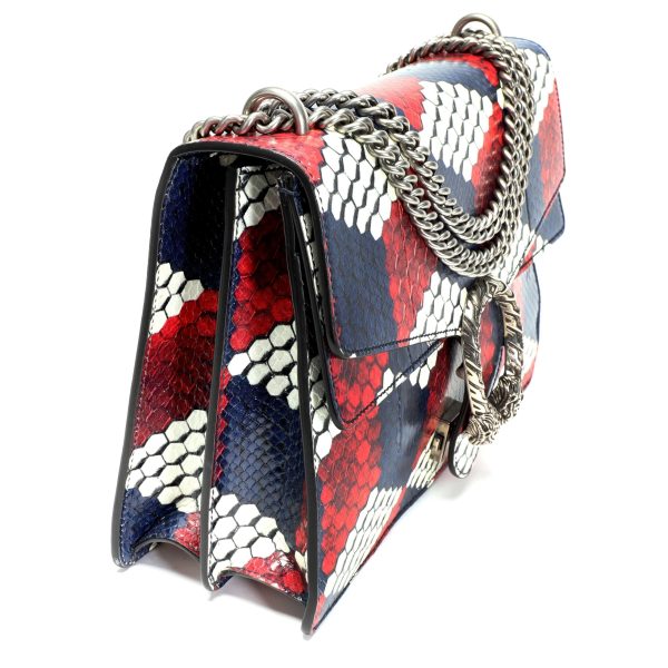 106127 av 6da2758f c236 4bec 99a6 f7210de27c4b Gucci Red White Blue Geometric Python Dionysus Shoulder Bag