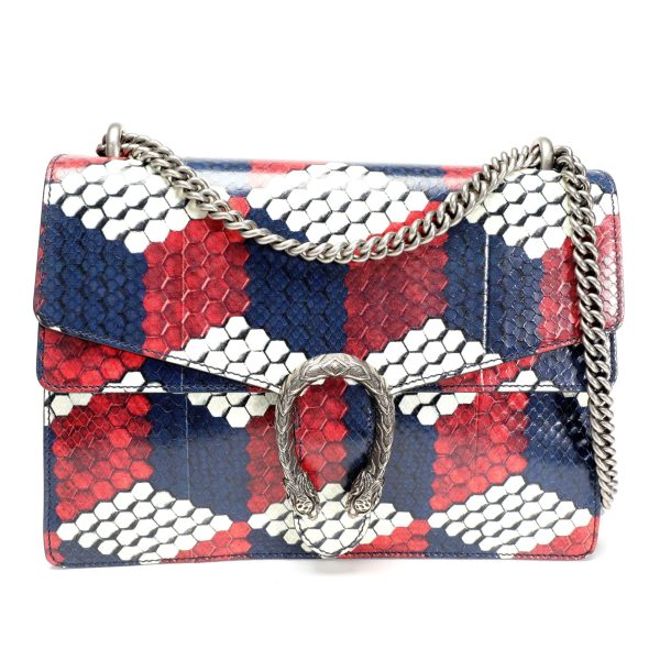 106127 fv a3129a77 1be6 4613 918f 06ccdb00eeb3 Gucci Red White Blue Geometric Python Dionysus Shoulder Bag