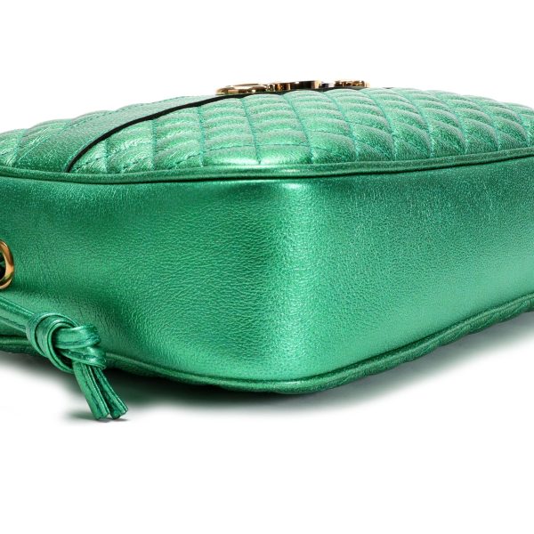 106265 sv Gucci Jasmine Green Quilted Leather Trapuntata Camera Bag