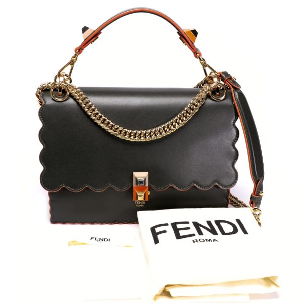 106266 box 07ef8feb cb77 461b 8aed 59dbe3678d9b Fendi Verde Vitello Liberty Leather Studded Kan I Medium Shoulder Bag