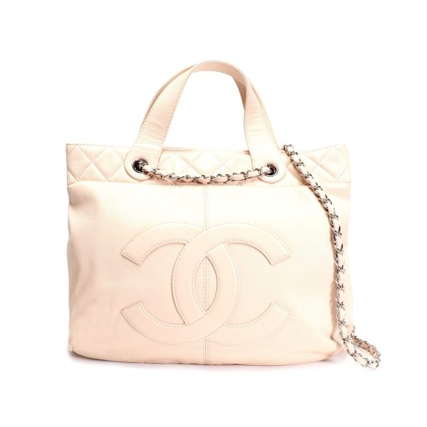 106282 fv Chanel Pale Pink Leather Trianon Shopping Bag