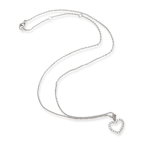 106319 pv David Yurman Cable Diamond Heart Necklace in 18K White Gold 010 CTW