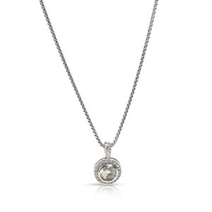 106360 fv 8c2798bb a6ad 4022 8caa c278f14727fb David Yurman Albion Collection Prasiolite Diamond Necklace in Sterling Silver