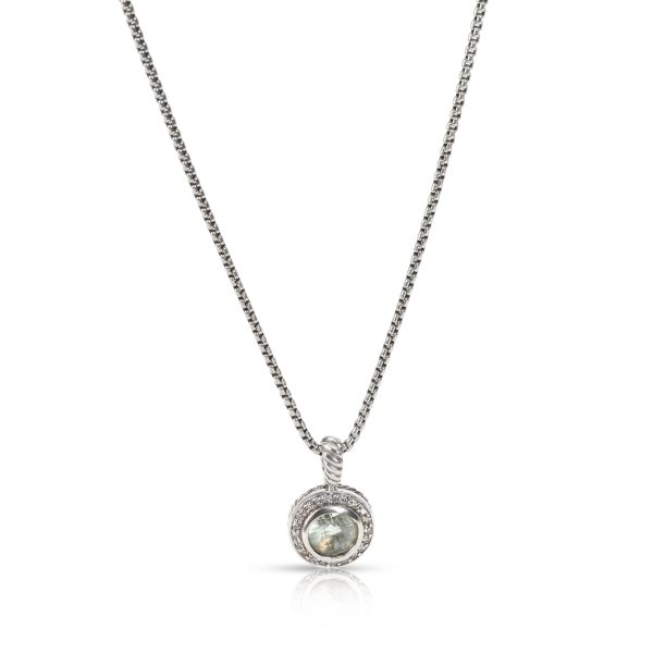 106360 fv 8c2798bb a6ad 4022 8caa c278f14727fb David Yurman Albion Collection Prasiolite Diamond Necklace in Sterling Silver