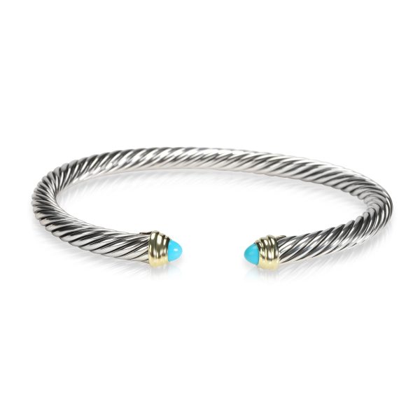 106361 fv David Yurman Cable Bracelet with Turquoise in 14K Yellow GoldSterling Silver