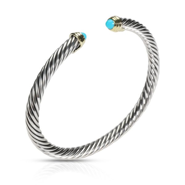 106361 pv David Yurman Cable Bracelet with Turquoise in 14K Yellow GoldSterling Silver