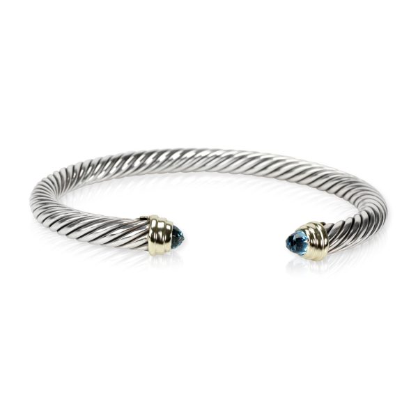 106377 fv 9931442f 78b2 455d a2a1 fccff23df042 David Yurman Cable Bracelet with Blue Topaz in 14K Yellow GoldSteel