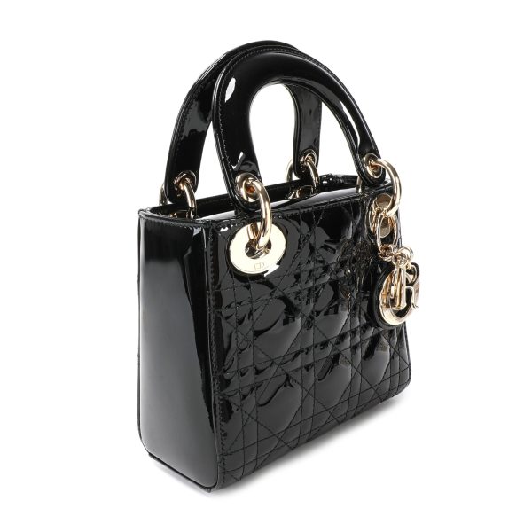 106408 av 22c0b1ed 9273 44c3 ab12 760a41e76e80 Dior Black Cannage Patent Calfskin Mini Lady Dior Bag