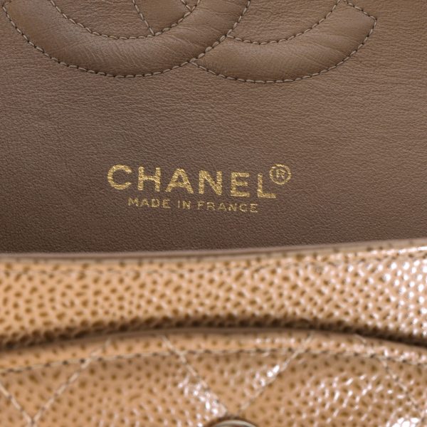 106452 ad2 dfe57c86 6a3f 46e9 b705 b11a225724e9 Chanel Tan Caviar Quilted Classic Medium Double Flap Bag