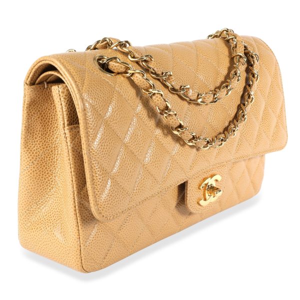 106452 sv 6f5ff71a cc54 4f5d 9127 b8da4ac12ee1 Chanel Tan Caviar Quilted Classic Medium Double Flap Bag