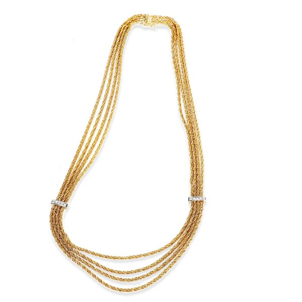 106482 pv bd1f55cd c449 4086 89b6 9c2871ac5a4e Vintage Tiffany Co Draperie Diamond Necklace in 18K Yellow Gold 010 CTW