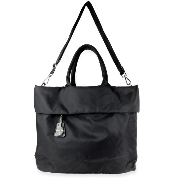 106532 bv Prada Black Nylon Reversible Tote Bag