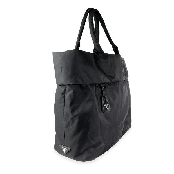 106532 sv Prada Black Nylon Reversible Tote Bag