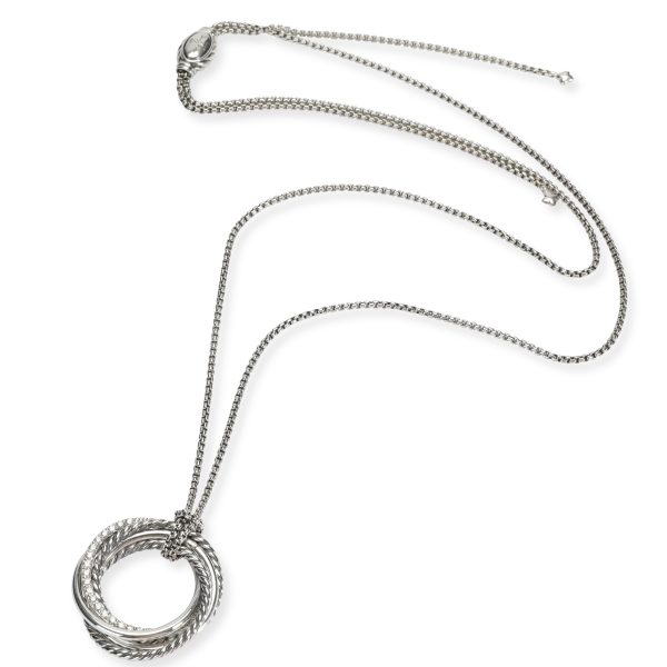 106573 pv David Yurman Crossover Collection Diamond Necklace in Sterling Silver 06 CT