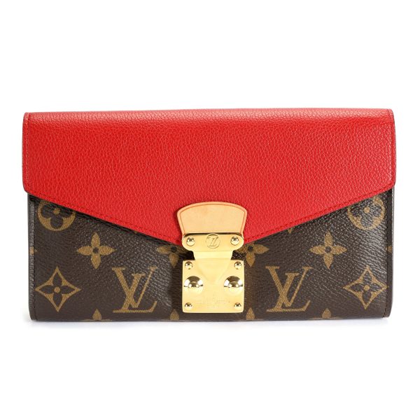 106627 fv Louis Vuitton Monogram Canvas Cerise Leather Pallas Wallet