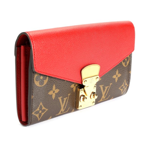 106627 sv Louis Vuitton Monogram Canvas Cerise Leather Pallas Wallet