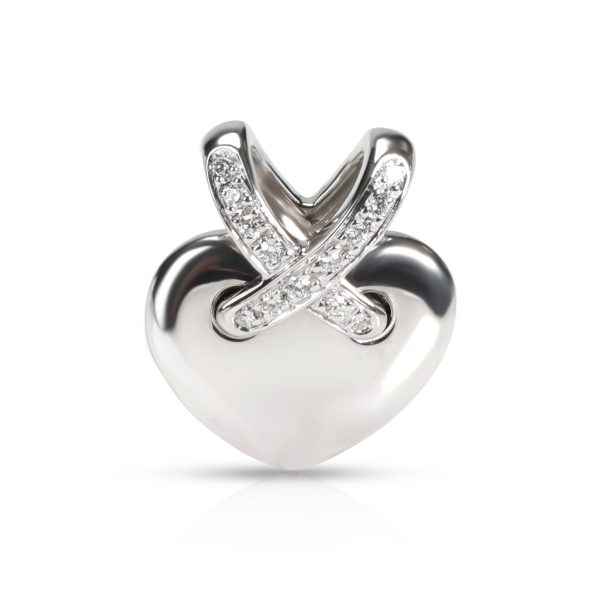 106648 fv Chaumet Liens Croises de Coeur Pendant in 18K White Gold 012 CTW