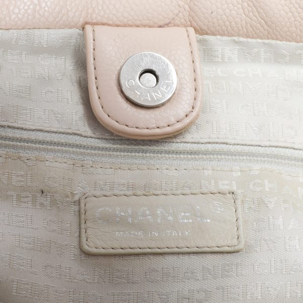 106666 ad2 Chanel Pale Pink Woven Leather Charm Tote