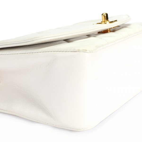 106692 box Chanel Vintage White Quilted Lambskin Diana Bag