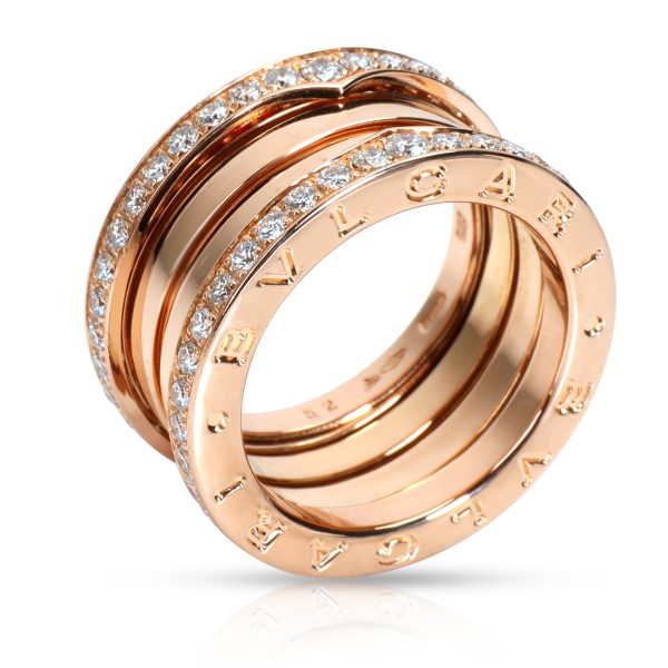 106703 pv Bulgari Bzero1 Diamond Ring in 18K Rose Gold 156 CTW