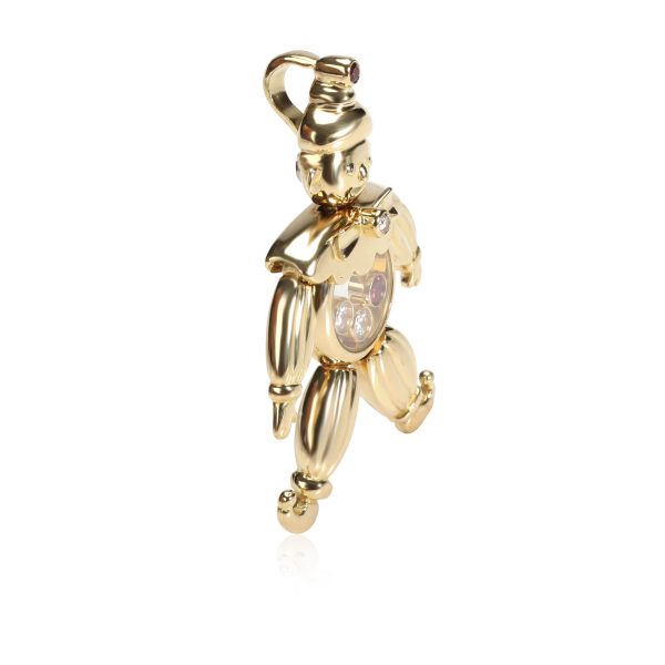 106769 sv Chopard Happy Clown Pendant with Diamonds Rubies in 18K Yellow Gold 012 CTW