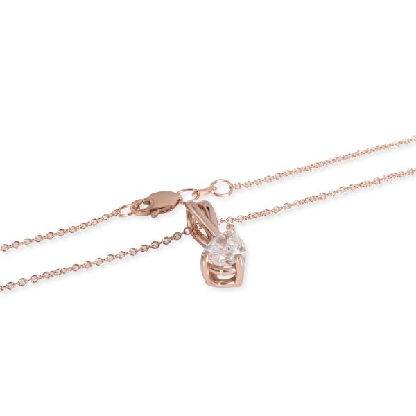 106818 clasp GIA Certified Pear Shape Diamond Necklace in 14K Rose Gold Fancy VS2 100 CTW