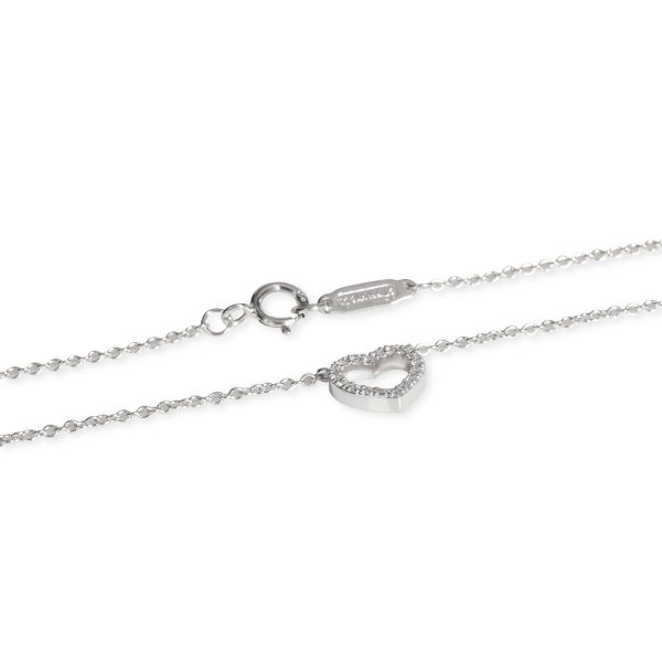 106821 clasp Tiffany Co Tiffany Metro Diamond Necklace in 18K White Gold 005 CTW