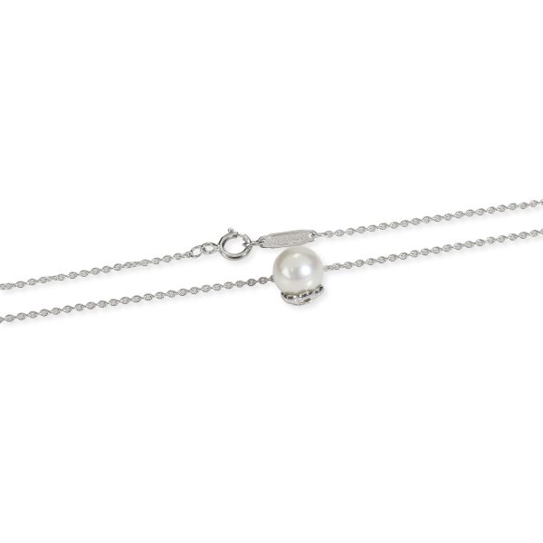 106823 clasp afef1dac ea30 4fbb 9a70 188c9938c969 Tiffany Signature Pearl Diamond Necklace in 18K White Gold