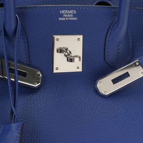 106832 ad2 Herm√®s Bleu √âlectrique Cl√©mence Birkin 30 with Palladium Hardware