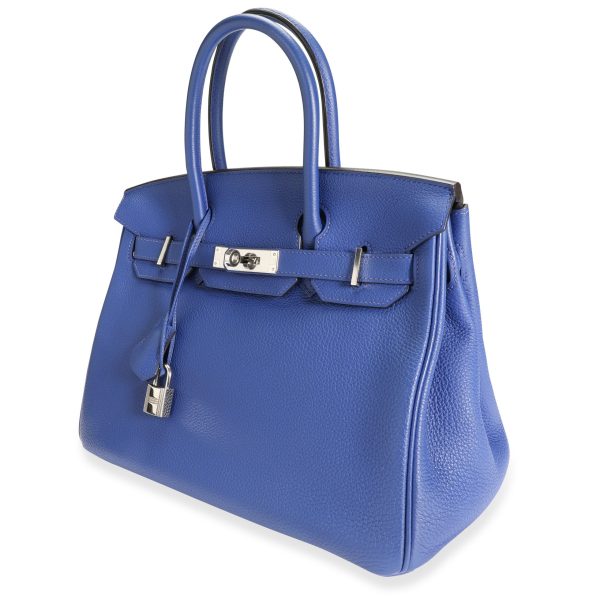 106832 sv Herm√®s Bleu √âlectrique Cl√©mence Birkin 30 with Palladium Hardware