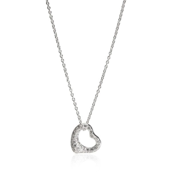 106869 fv b13f75ca d188 4073 821f 607d3977fd7f Tiffany Co Elsa Peretti Open Heart Diamond Necklace in Platinum 035 CTW