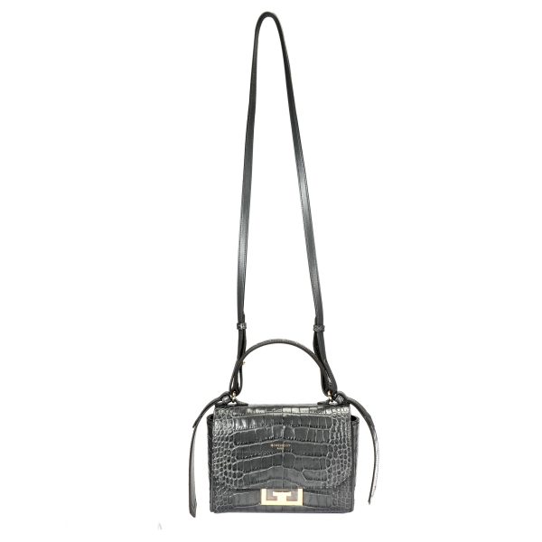 106890 bv Givenchy Storm Grey Crocodile Effect Mini Eden Bag