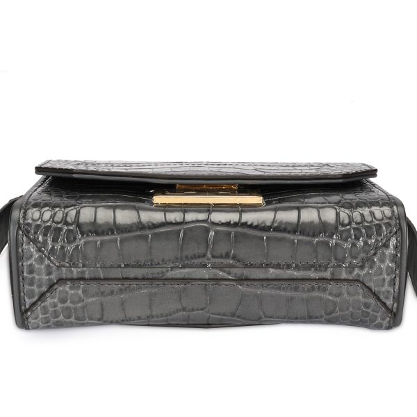 106890 stamp Givenchy Storm Grey Crocodile Effect Mini Eden Bag