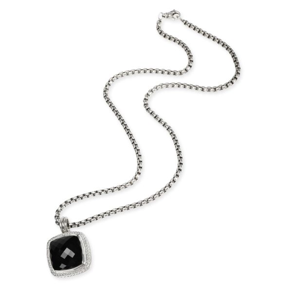106931 pv David Yurman Albion Black Onyx Diamond Necklace in Sterling Silver 078 CTW