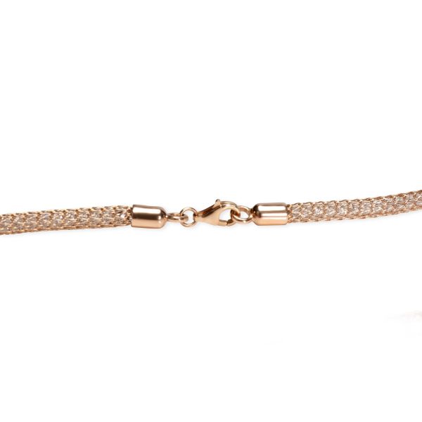 106934 clasp Created Sapphire NaHoku White Sapphire Filled Mesh Necklace in 14K Rose Gold