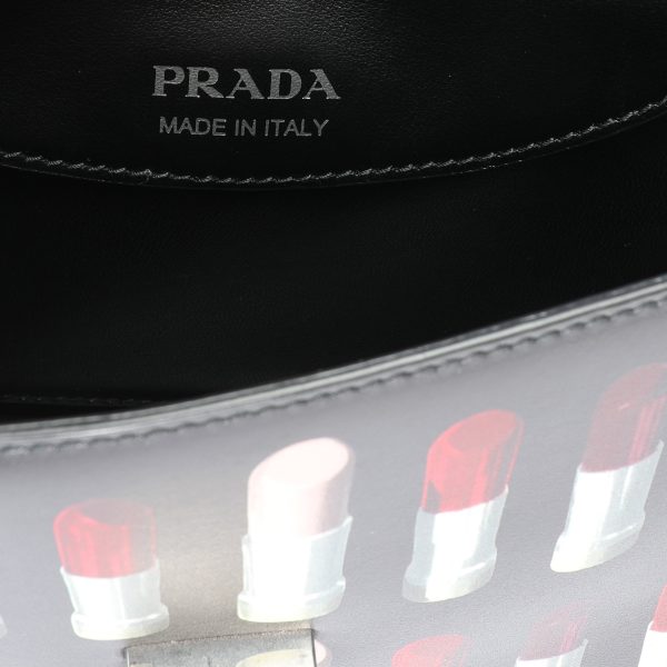 106960 ad2 Prada Black Floral Lipstick Print Leather Séverine Bag