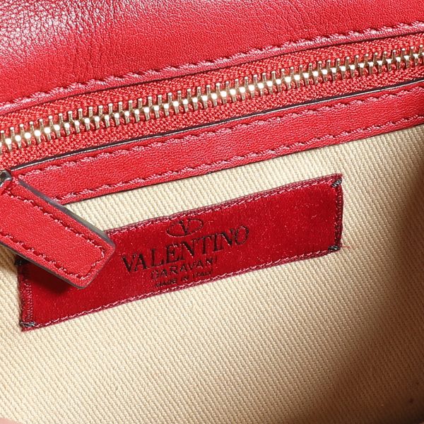 106991 ad2 Valentino Red Leather Rockstud Glam Lock Bag